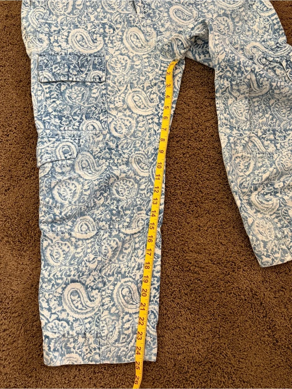 Vintage Lauren Jeans Co Ralph Lauren Paisley Cargo Pants Size 14 Cotton Linen